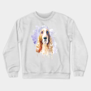 Basset Hound Dog Watercolor Portrait Crewneck Sweatshirt